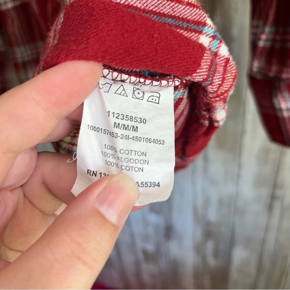 Wrangle Red Snap Button Plaid Button Down - image 6